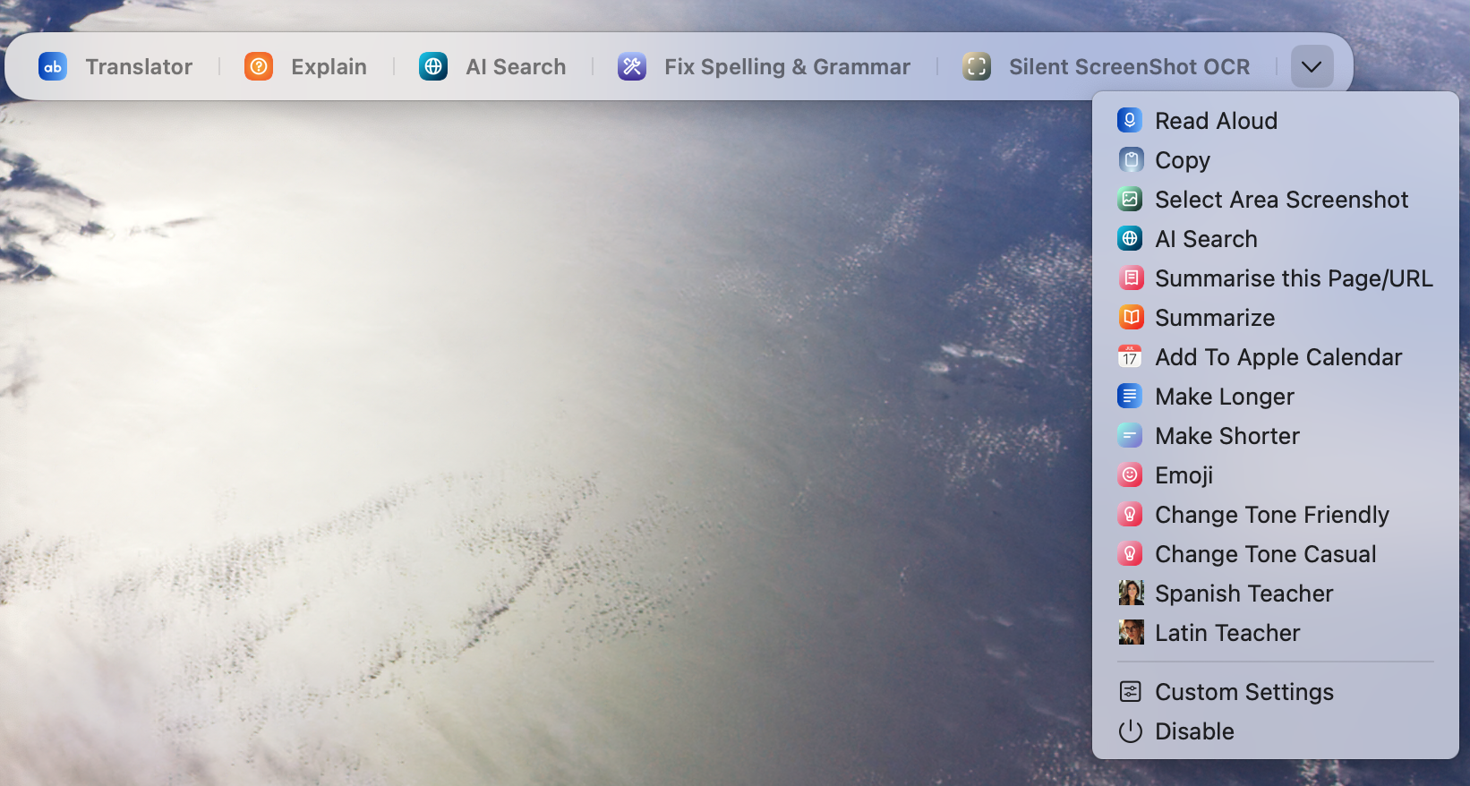EnConvo PopBar Interface