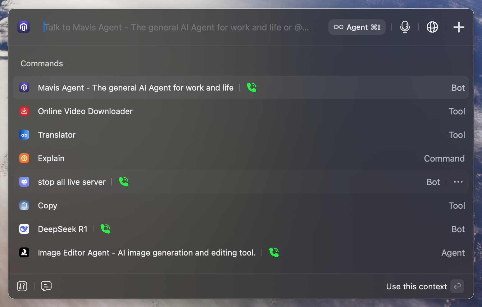 EnConvo SmartBar Interface